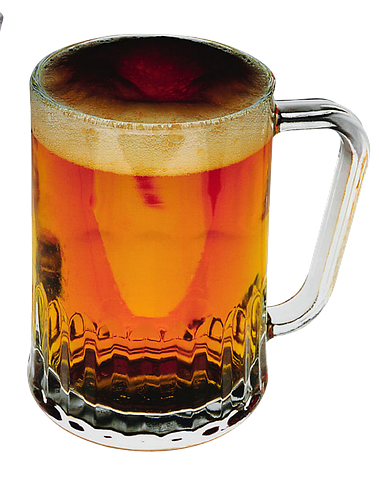  a pint glass filled with pale ale